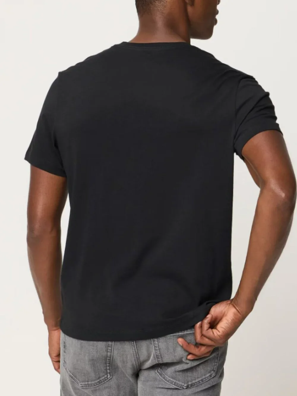J Crew Mens' Soft Knit Cotton V-Neck Relaxed Field Knit Short Sleeve Tee Black